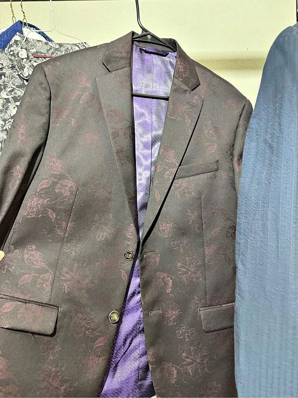 Robert Graham Barnsley Woven Linen-Blend Sport Coat Brown & Purple 40R